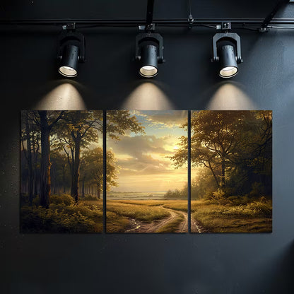 3pcs Landscape of a Colorful Forest Wall Art Set Canvas Framed 60x90cm - High Quality Print 100% Australian Made Wall Canvas Ready to Hang