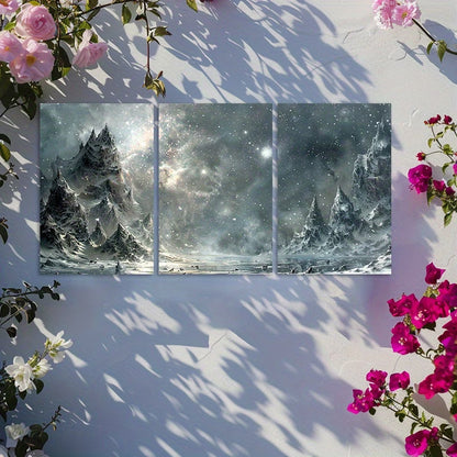 3pcs Starry Night Sky Mountain Landscape Wall Art Set Canvas Framed 60x90cm - High Quality Print 100% Australian Made Wall Canvas Ready to Hang