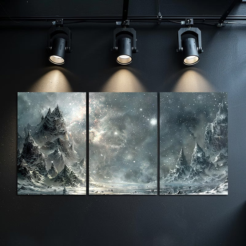 3pcs Starry Night Sky Mountain Landscape Wall Art Set Canvas Framed 40x60cm - High Quality Print 100% Australian Made Wall Canvas Ready to Hang