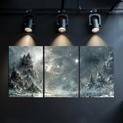 3pcs Starry Night Sky Mountain Landscape Wall Art Set Canvas Framed 40x60cm - High Quality Print 100% Australian Made Wall Canvas Ready to Hang