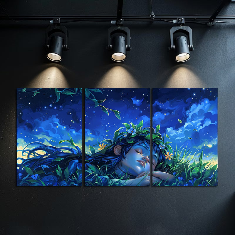 3pcs Dreamy Meadow Serene Nature Theme Wall Art Set Canvas Framed 60x90cm - High Quality Print 100% Australian Made Wall Canvas Ready to Hang - Bella Home Decor
