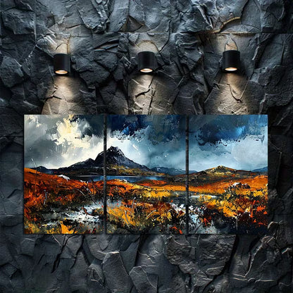 3pcs Oil Painting of Norway’s Mountains Wall Art Set Canvas Framed 40x60cm - High Quality Print 100% Australian Made Wall Canvas Ready to Hang