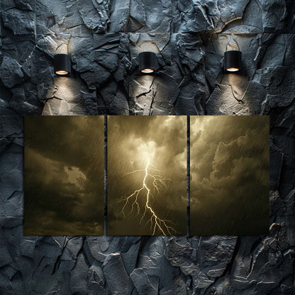 3pcs Oil Painting on Rainy Days Wall Art Set Canvas Framed 60x90cm - High Quality Print 100% Australian Made Wall Canvas Ready to Hang