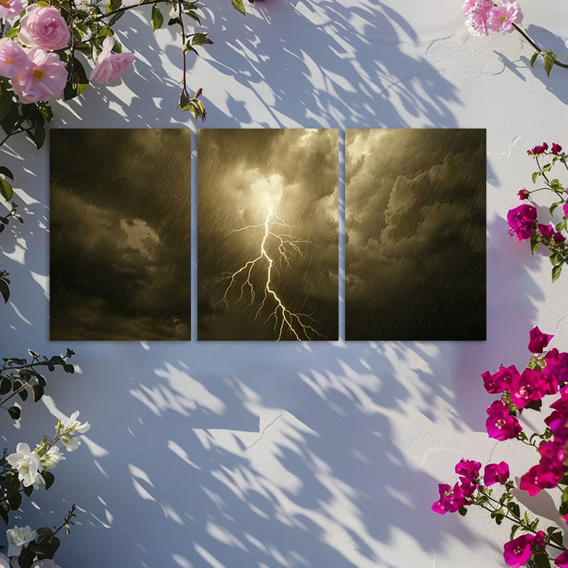 3pcs Oil Painting on Rainy Days Wall Art Set Canvas Framed 60x90cm - High Quality Print 100% Australian Made Wall Canvas Ready to Hang