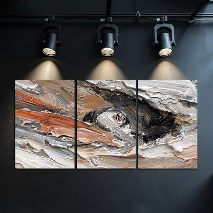 3pcs Heavily Textured, Impasto-style Abstract Wall Art Set Canvas Framed 50x70cm - High Quality Print 100% Australian Made Wall Canvas Ready to Hang