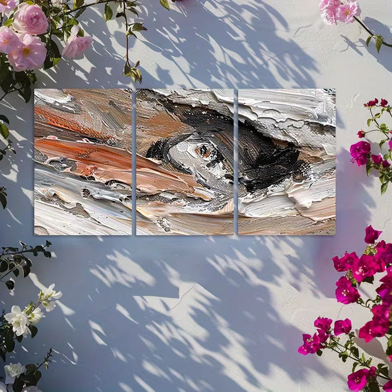 3pcs Heavily Textured, Impasto-style Abstract Wall Art Set Canvas Framed 40x60cm - High Quality Print 100% Australian Made Wall Canvas Ready to Hang