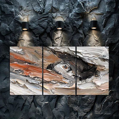 3pcs Heavily Textured, Impasto-style Abstract Wall Art Set Canvas Framed 40x60cm - High Quality Print 100% Australian Made Wall Canvas Ready to Hang