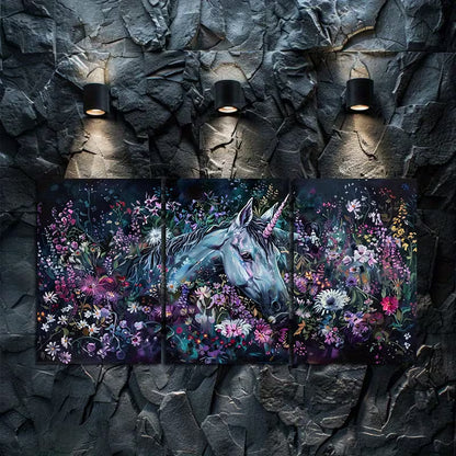 3pcs The Mystery and Surprise of Unicorns Wall Art Set Canvas Framed 60x90cm - High Quality Print 100% Australian Made Wall Canvas Ready to Hang