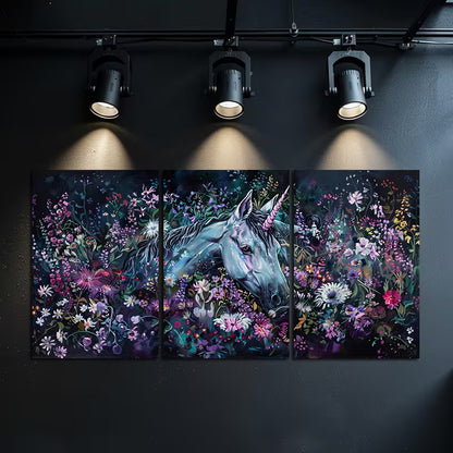 3pcs The Mystery and Surprise of Unicorns Wall Art Set Canvas Framed 40x60cm - High Quality Print 100% Australian Made Wall Canvas Ready to Hang