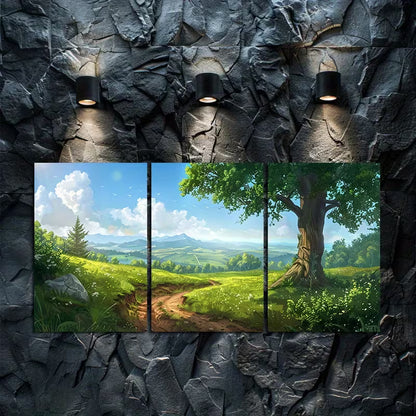 3pcs Mud Road leads us into Nature Wall Art Set Canvas Framed 60x90cm - High Quality Print 100% Australian Made Wall Canvas Ready to Hang