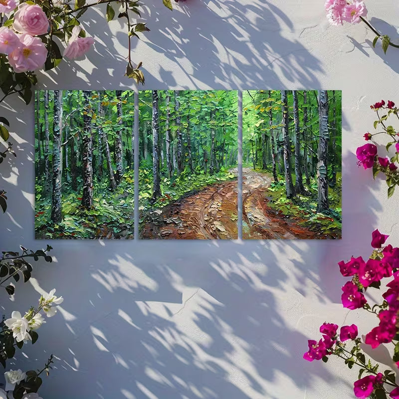 3pcs The Muddy Road Carries Our Footsteps Wall Art Set Canvas Framed 40x60cm - High Quality Print 100% Australian Made Wall Canvas Ready to Hang