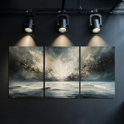 3pcs Starry Sky on a Summer Night Wall Art Set Canvas Framed 60x90cm - High Quality Print 100% Australian Made Wall Canvas Ready to Hang