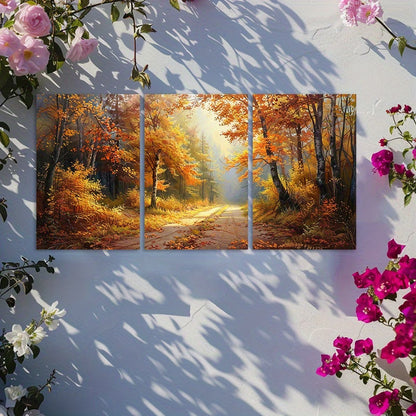 3pcs Warm Oil Painting of Sunshine Wall Art Set Canvas Framed 50x70cm - High Quality Print 100% Australian Made Wall Canvas Ready to Hang