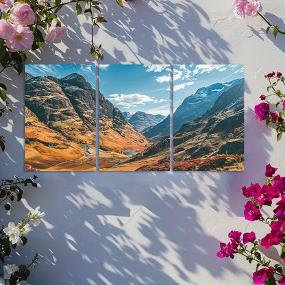 3pcs Scottish Highlands Landscape Wall Art Set Canvas Framed 60x90cm - High Quality Print 100% Australian Made Wall Canvas Ready to Hang