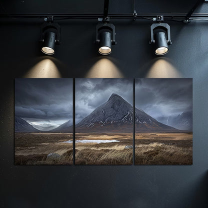 3pcs Scottish Highlands Majestic Mountain Wall Art Set Canvas Framed 50x70cm - High Quality Print 100% Australian Made Wall Canvas Ready to Hang