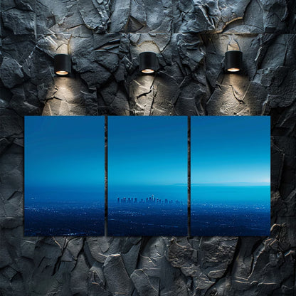 3pcs Los Angeles Skyline Cityscape at Dusk Wall Art Set Canvas Framed 60x90cm - High Quality Print 100% Australian Made Wall Canvas Ready to Hang