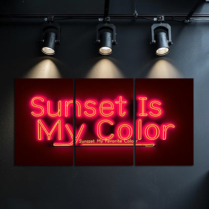 3pcs Sunset Hues Illustration Wall Art Set Canvas Framed 40x60cm - High Quality Print 100% Australian Made Wall Canvas Ready to Hang