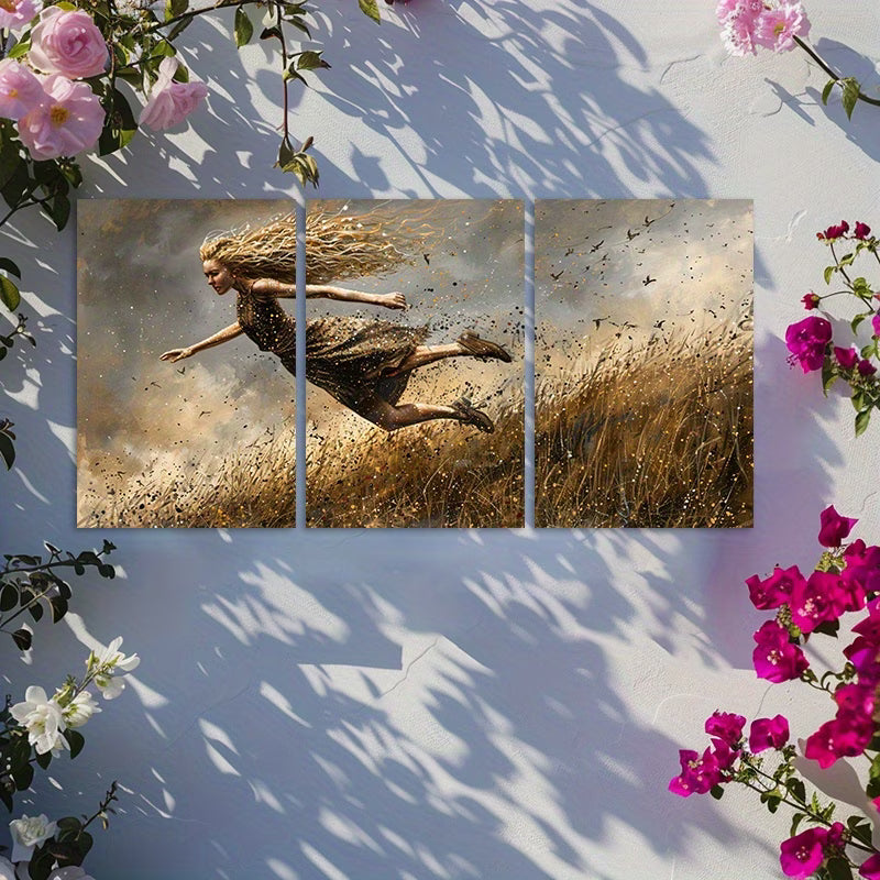 3pcs Abstract Dance Oil Painting Wall Art Set Canvas Framed 50x70cm - High Quality Print 100% Australian Made Wall Canvas Ready to Hang - Bella Home Decor