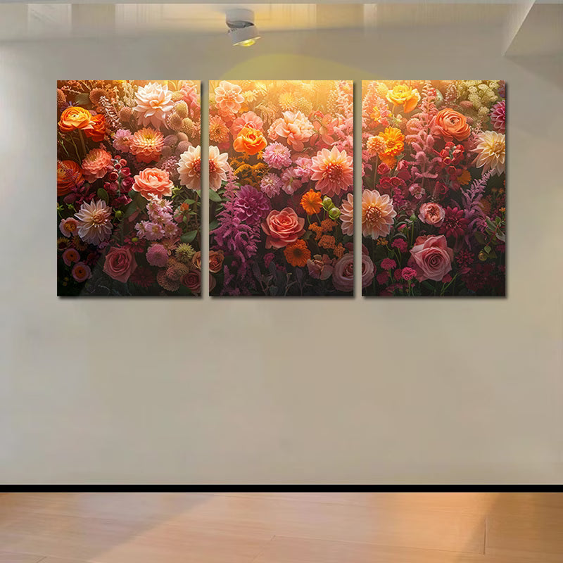 3pcs Large Arrangement of Flowers Wall Art Set Canvas Framed 60x90cm - High Quality Print 100% Australian Made Wall Canvas Ready to Hang