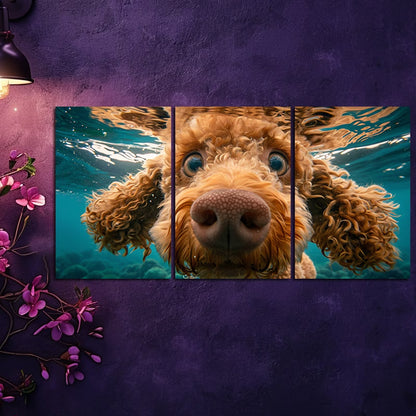 3pcs Charming Poodle Underwater Wall Art Set Canvas Framed 40x60cm - High Quality Print 100% Australian Made Wall Canvas Ready to Hang - Bella Home Decor
