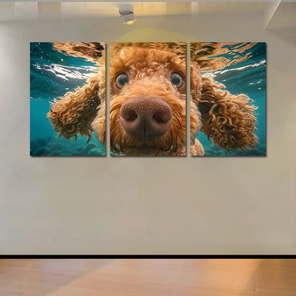 3pcs Charming Poodle Underwater Wall Art Set Canvas Framed 40x60cm - High Quality Print 100% Australian Made Wall Canvas Ready to Hang - Bella Home Decor
