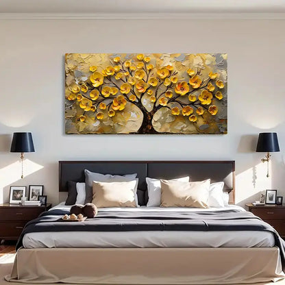 Golden Tree Nordic Wall Art  canvas office home room framed 120x60cm - Bella Home Decor