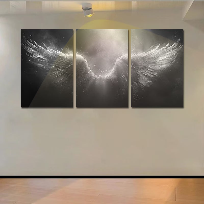 3pcs Angel Wings Illustration Wall Art Set Canvas Framed 50x70cm - High Quality Print 100% Australian Made Wall Canvas Ready to Hang - Bella Home Decor