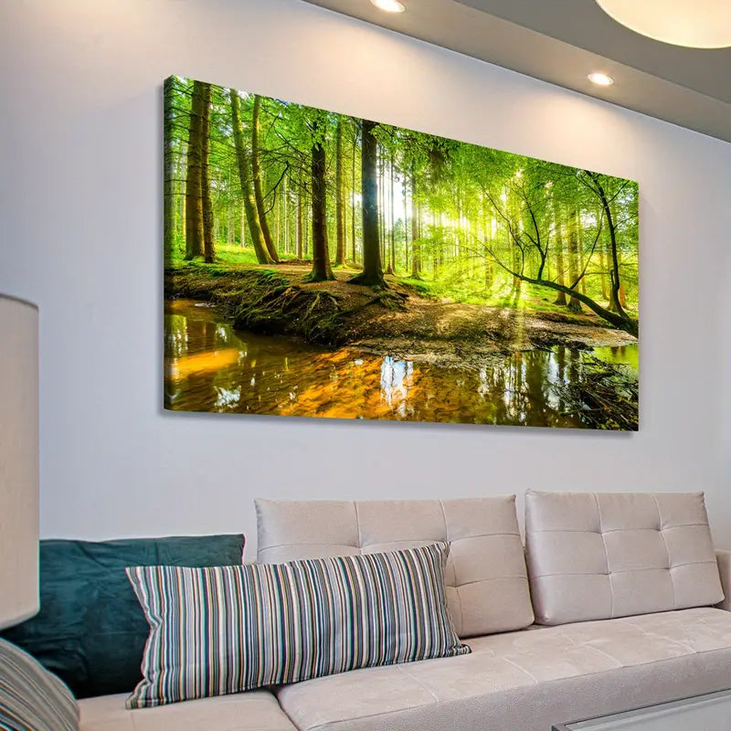 Charming Forest wall canvas office home room framed 120x60cm - Bella Home Decor
