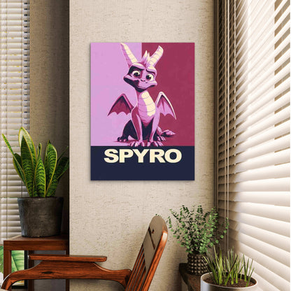 Spyro Dragon 40x60cm Metal Print Ready to Hang - Bella Home Decor