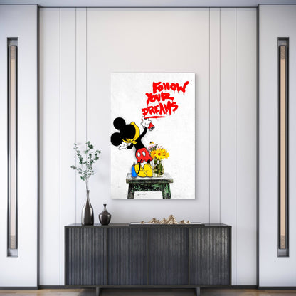 Follow Your Dreams Street Graffiti Pop Art 60x90cm Metal Print Ready to Hang