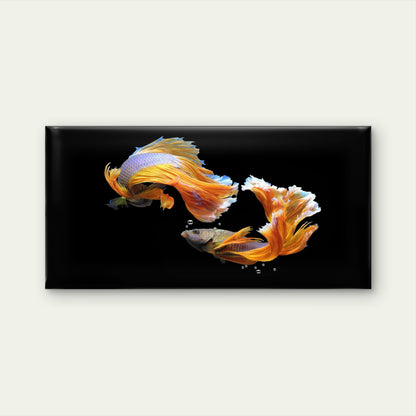 Two Siamese Fighting Fish Wall Art Canvas Office Home Room Framed 120x60cm