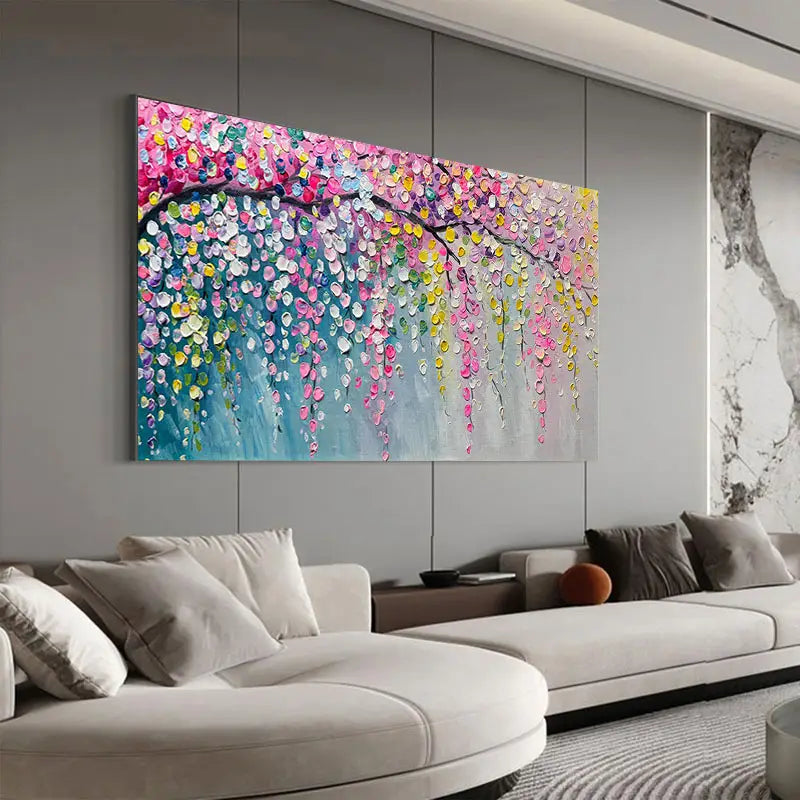 Vibrant Abstract Tree  wall canvas office home room framed 120x60cm - Bella Home Decor