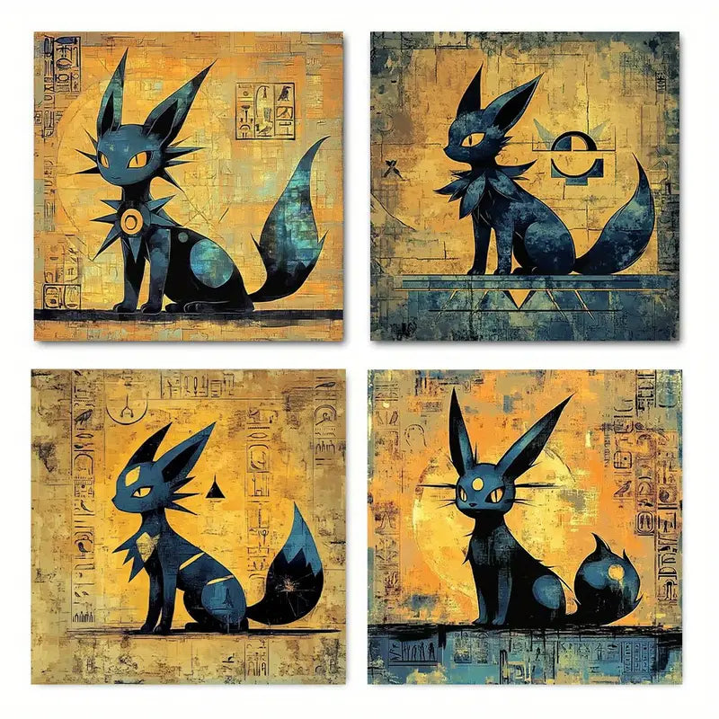 4pcs  Decoration Heroic attitude DA   Wall Art Canvas Framed