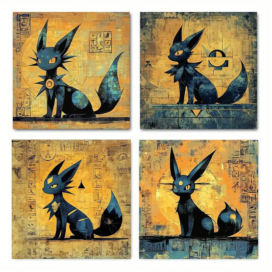 4pcs  Decoration Heroic attitude DA   Wall Art Canvas Framed