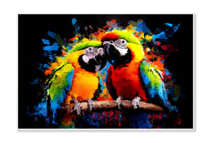 Modern Colorful Lovely Couple Parrot Wall Art Limited Edition High Quality Print