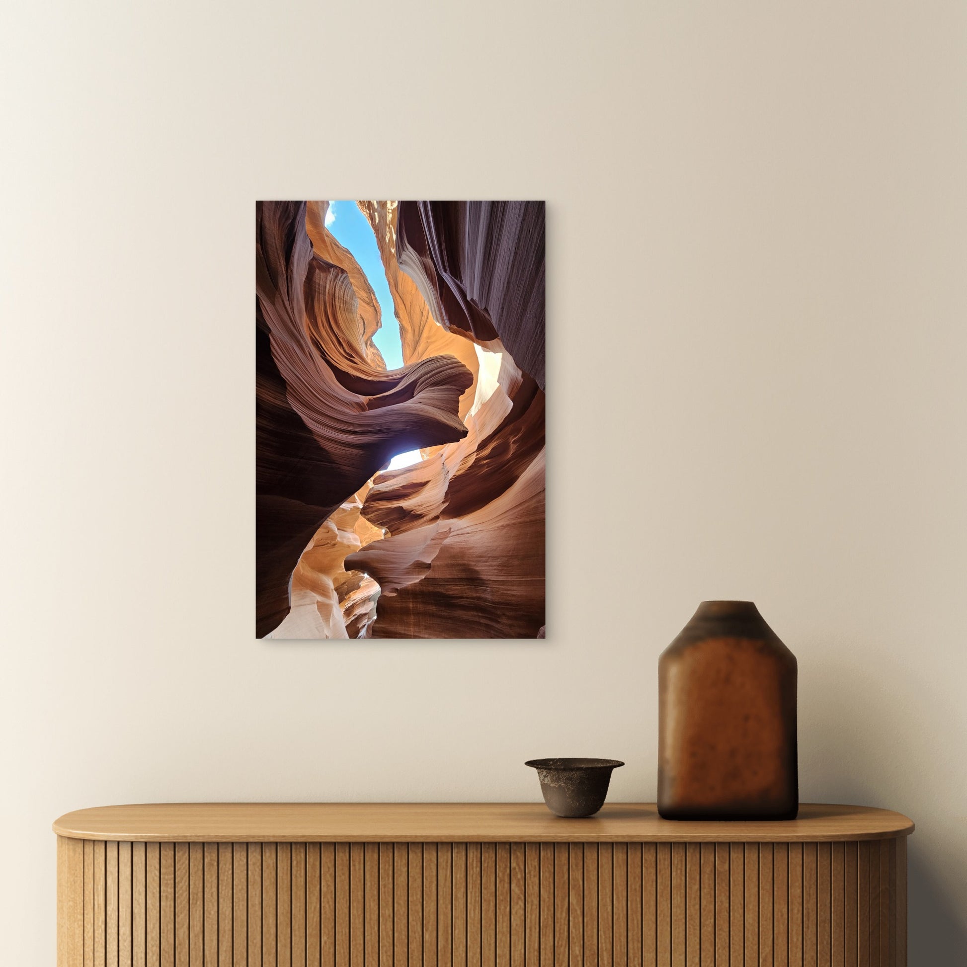 Arizona Slot Canyon Nature 40x60cm Metal Print Ready to Hang - Bella Home Decor