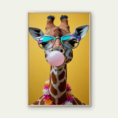 Trendy Giraffe Modern Playful Fashion Animal Home Decor Premium Quality Poster Print Choose Your Sizes