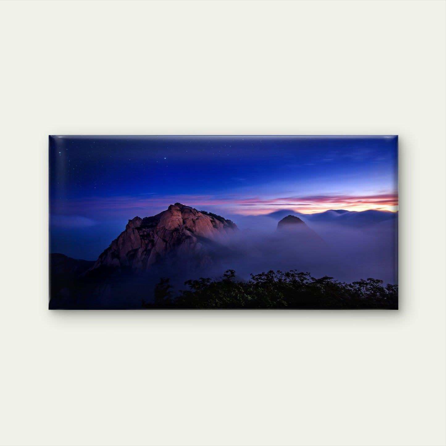 Bukhansan Mountains Sunrise Seoul Korea Wall Art Canvas Office Home Room Framed 120x60cm