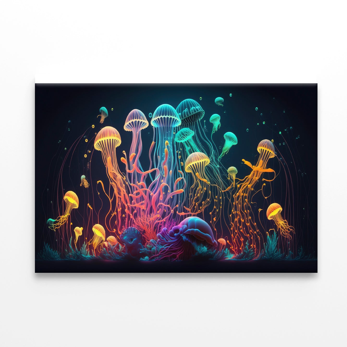 Colorful Jellyfish and Fish Float In an Ocean Print 100% Australian Made - Bella Home Decor