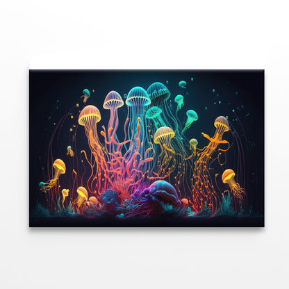 Colorful Jellyfish and Fish Float In an Ocean Print 100% Australian Made - Bella Home Decor