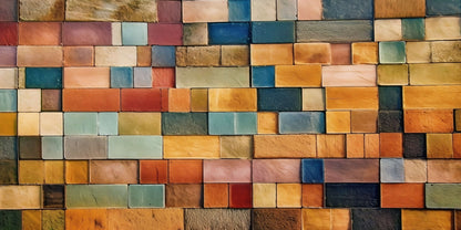 Mosaic Tile Geometric Block Wall Art Canvas Office Home Framed 120x60cm