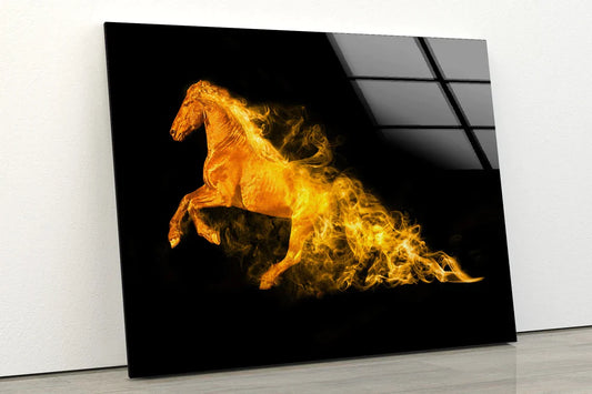 Fire Horse Abstract UV Direct Aluminum Print Australian Made Quality