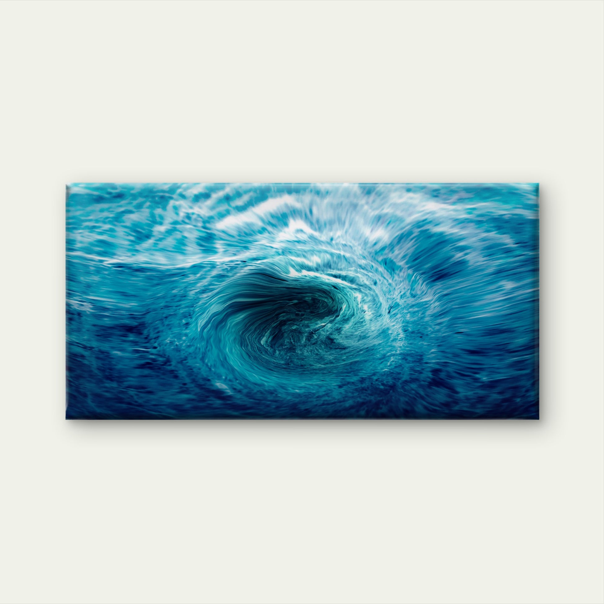 Blue Ocean Water Fluid Swirl Wall Art Canvas Office Home Room Framed 120x60cm - Bella Home Decor