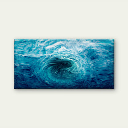 Blue Ocean Water Fluid Swirl Wall Art Canvas Office Home Room Framed 120x60cm - Bella Home Decor