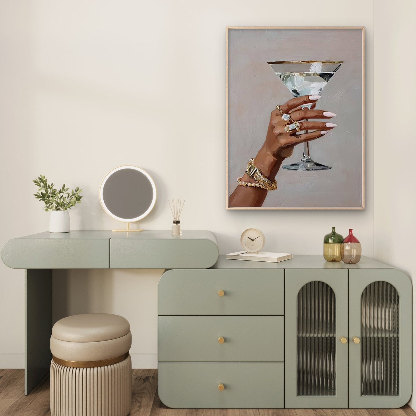 Woman Holding Martini Glass and Champagne Fashion Home Decor Premium Quality Poster Print Choose Your Sizes - Bella Home Decor