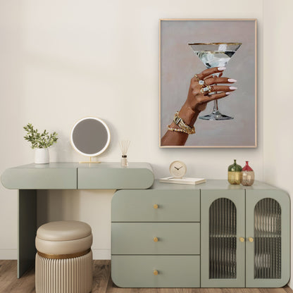 Woman Holding Martini Glass and Champagne Fashion Home Decor Premium Quality Poster Print Choose Your Sizes - Bella Home Decor