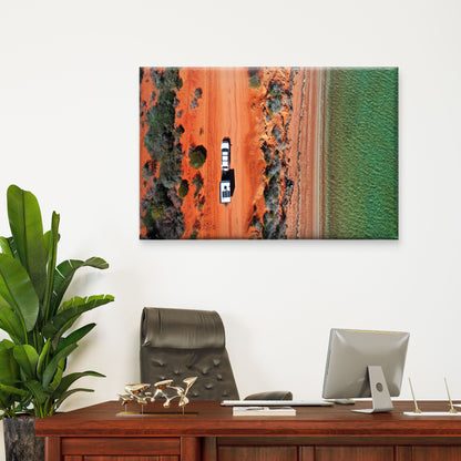 Vehicle Towing Caravan Shark Bay Wall Art Decor 100% Australian Made