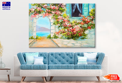 House Near The Sea, Summer Seascape Oil Painting Wall Art Limited Edition High Quality Print