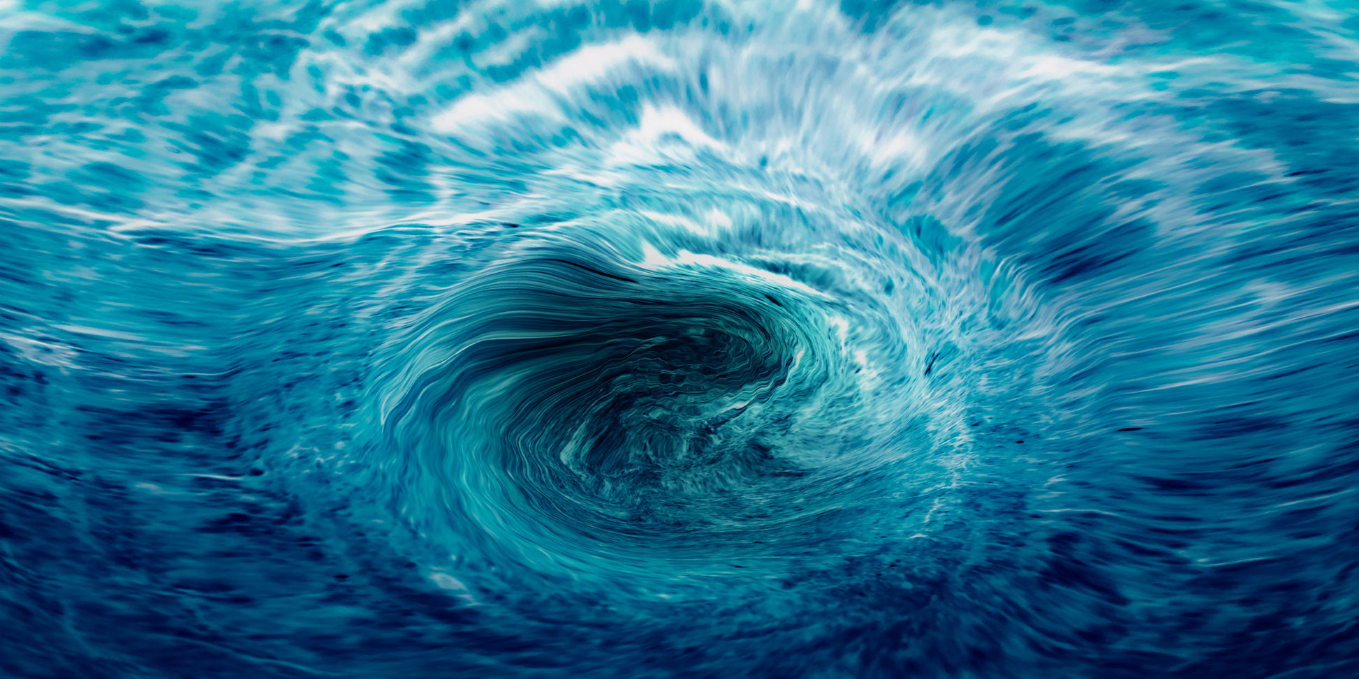 Blue Ocean Water Fluid Swirl Wall Art Canvas Office Home Room Framed 120x60cm - Bella Home Decor