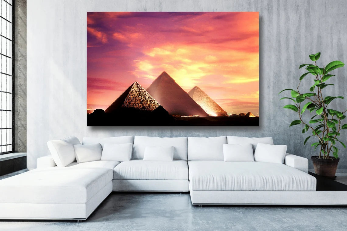 Egyptian Pyramids Acrylic Glass Print Tempered Glass Wall Art 100% Made in Australia Ready to Hang